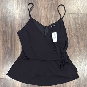 Express Black Tie Front Fitted Camisole
